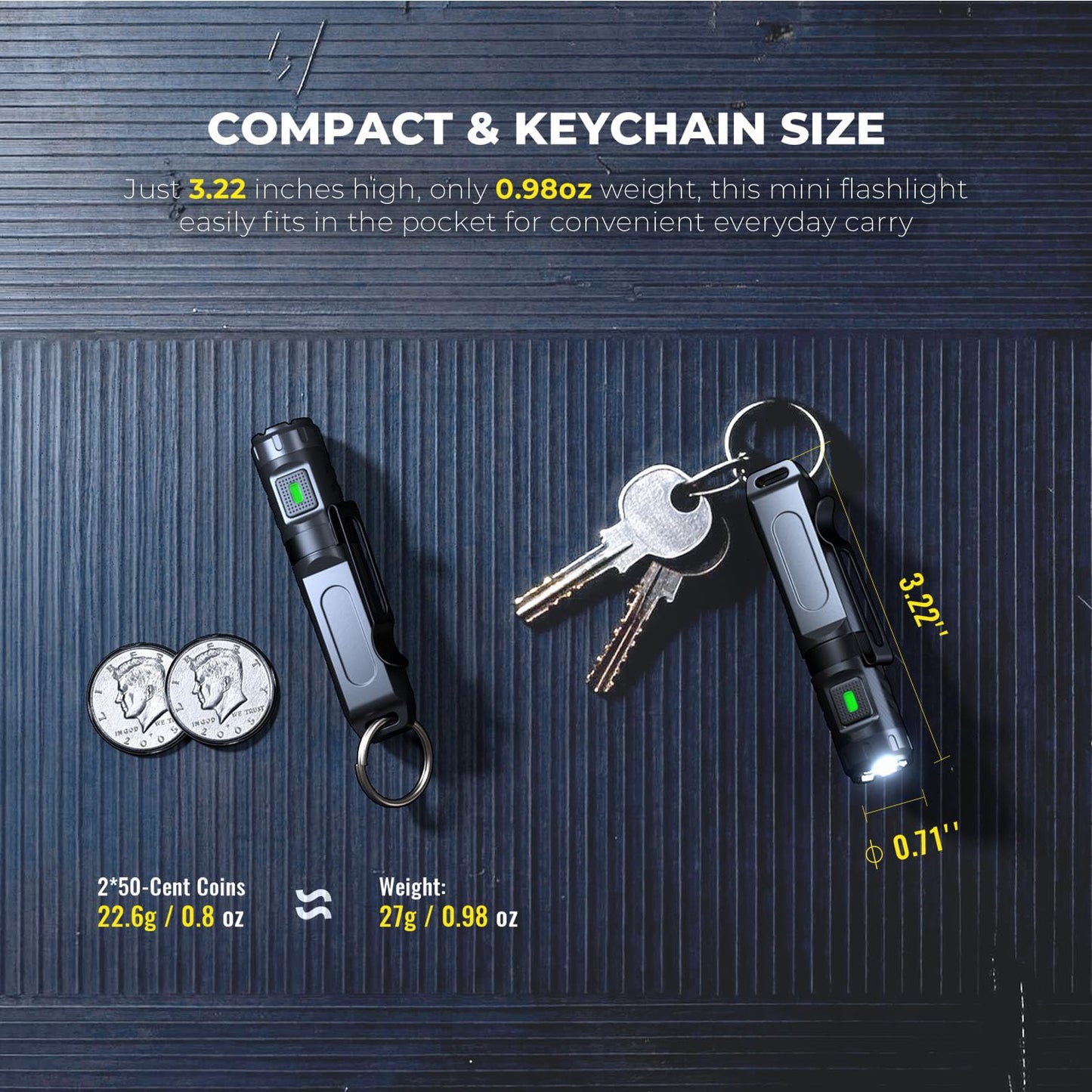 HOKOILN Keychain Flashlight, Mini Flashlight