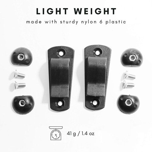 Vincita Bicycle Pannier Hooks Kit – DIY Bag-to-Bike Mounting Hardware – Replacement Clips for Backpacks & Totes – Fits Rear Racks up to 13mm (0.5") – Heavy-Duty Nylon 6 (Set of 2)