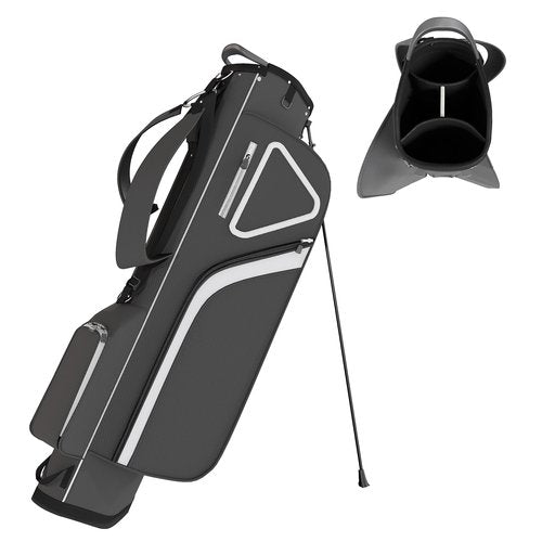 Ultra-Lite Golf Stand Bag - 3 Lbs, 4 Way Divider Portable Golf Club Carry Bag, Water-Repellent Golf Travel Case with Rain Hood, Golf Gifts for Men and Women (Black)