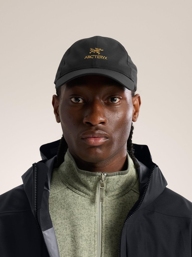 Arc'teryx Bird Word Cap | Performance Six-Panel Ball Cap | 24K Black, Small Medium