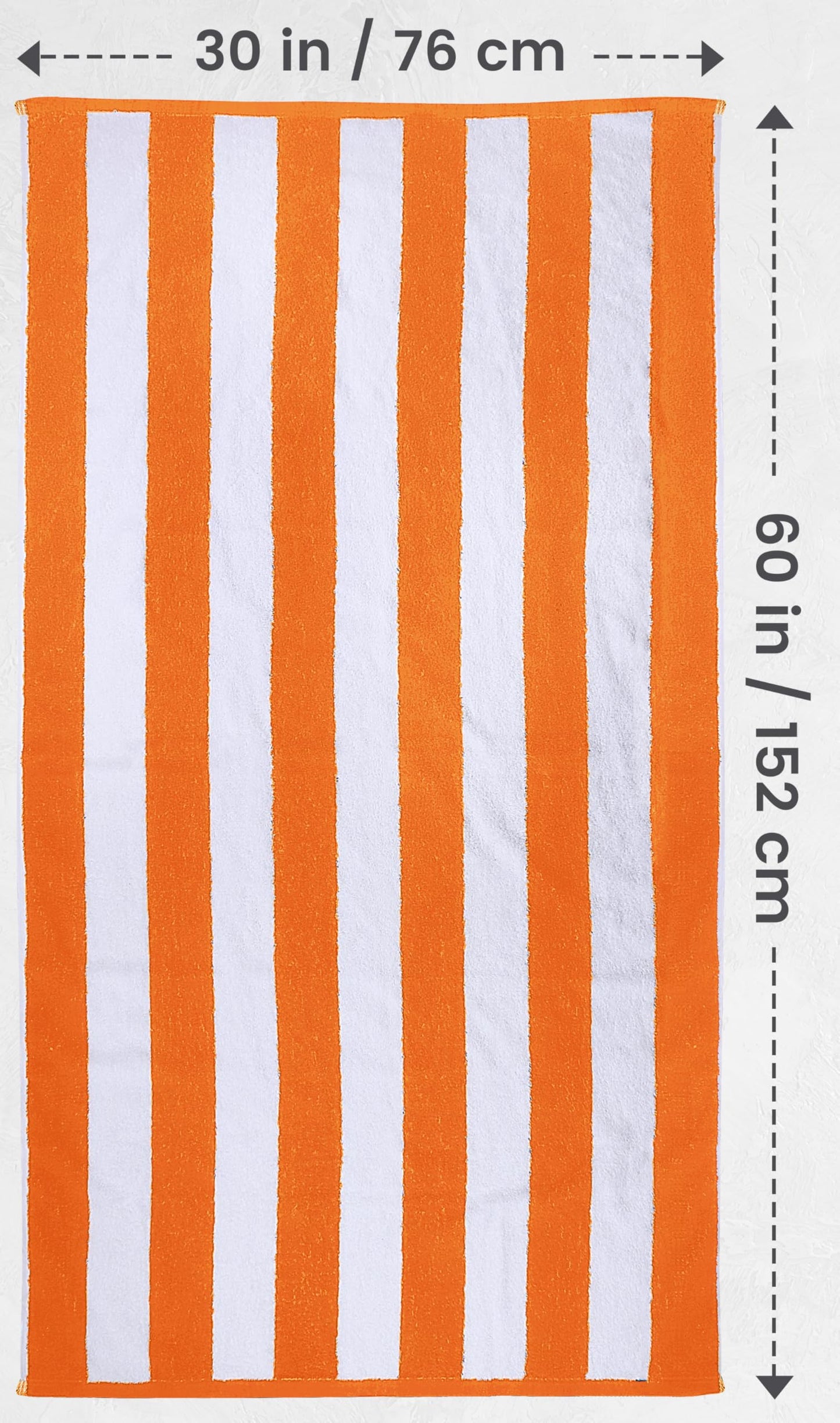 Utopia Towels Pack of 4 Cabana Beach Towels, Oversized 30 x 60 Inches Cotton Beach Towel Set, Smooth Ring Spun Texture for Pool and Swim Days, Modern Striped Design Bath Towels, Orange
