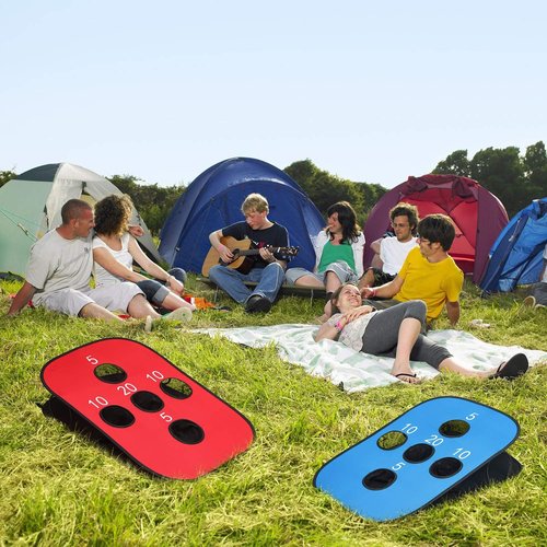 G4Free Portable Collapsible Cornhole Game Set - 5 Holes, 8 Bean Bags, 3ft x 2ft for Camping & Travel