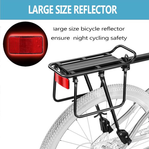 YONTUO Rear Bike Rack,Bike Cargo Rack,Soft Hanging pad，Large Size Protection Brackets and Reflective,Adjustable,Universal,Fit 24" to 29" Bike Frames,BCR09