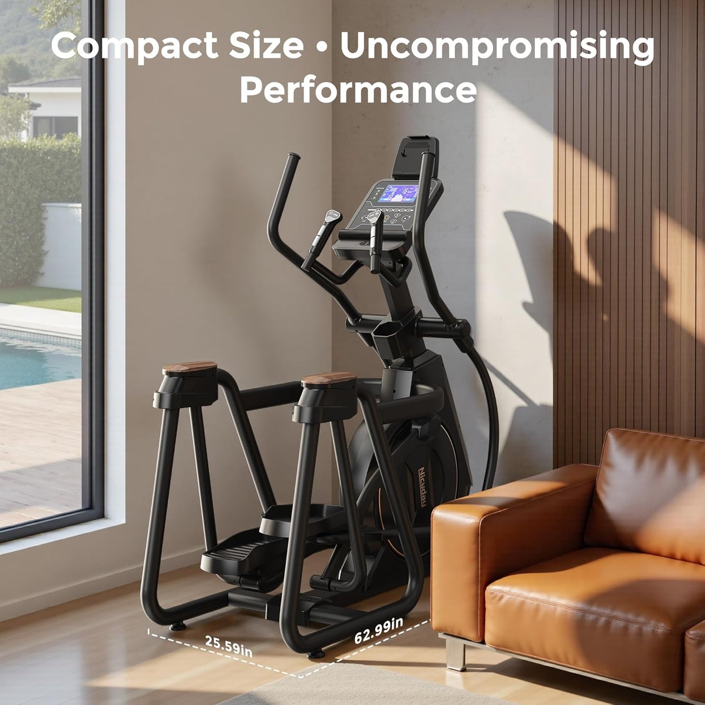 Niceday Elliptical Machine - Home Fitness Equipment with 20-Inch Stride & 32 Resistance Levels | Magnetic Power Incline