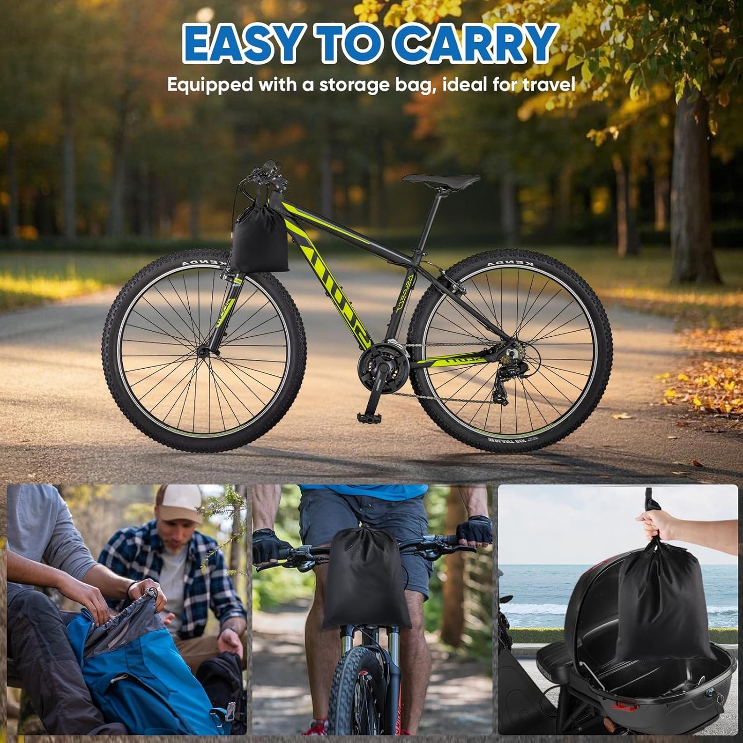 Skiennix Bike Cover for 2 Bikes - Heavy Duty Waterproof Protection | 900D Fabric with Windproof Design