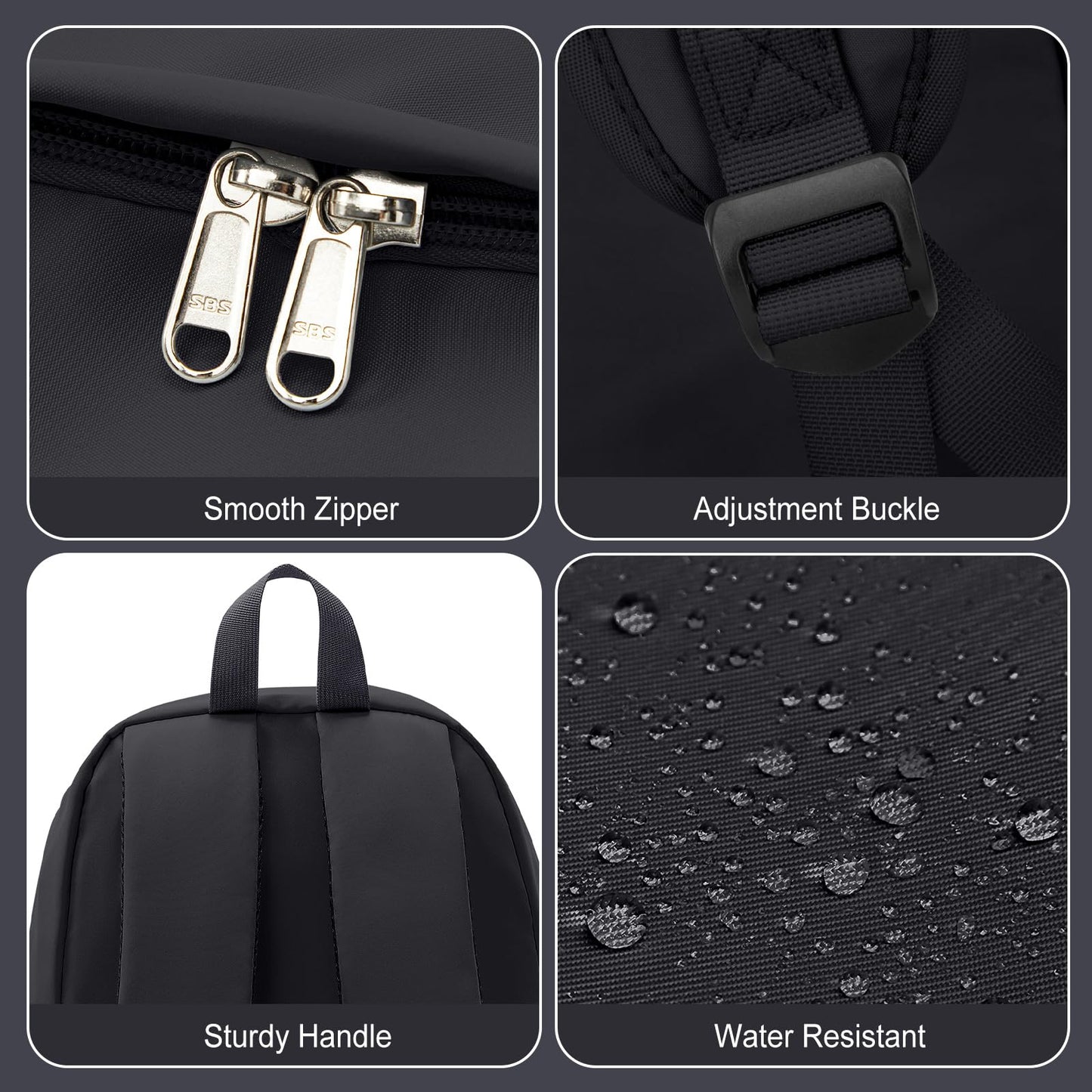 coofay Black Backpack For Women Small Backpacks For School Bag School Backpack For College Bookbag For Women Waterproof Gym Backpack For Men Book Bags