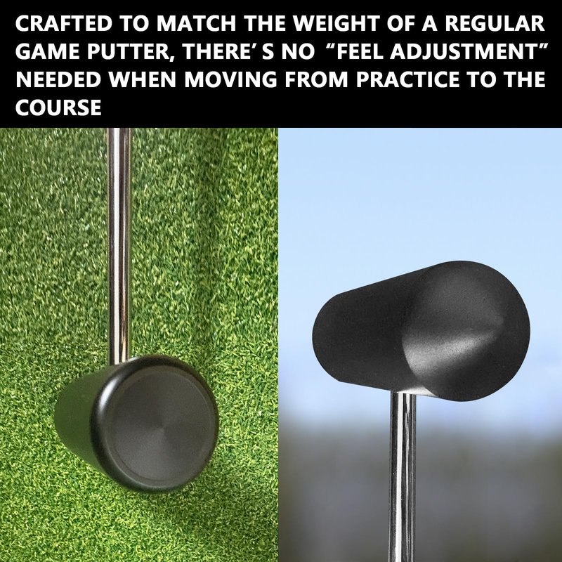 Golf Putting Training Aid - 35" Sweet Spot Practice Putter with Micro Head - Stainless Steel Alignment Tool to Improve Center Contact, Tempo & Muscle Memory (Right/Left Handed)