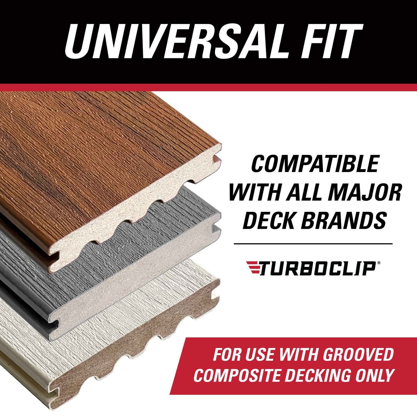 TurboClip 89292 Narrow Gap Universal Hidden Deck Fasteners, (1 Box of 192)