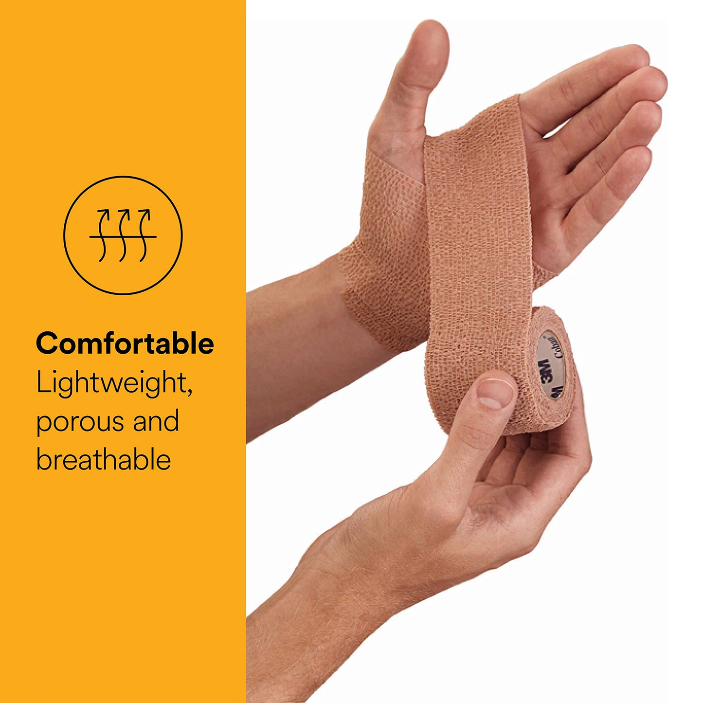 3M™ Coban™ Self-Adherent Wrap 1582, Tan, 2 Inch x 5 Yards, 36 Bags/Case