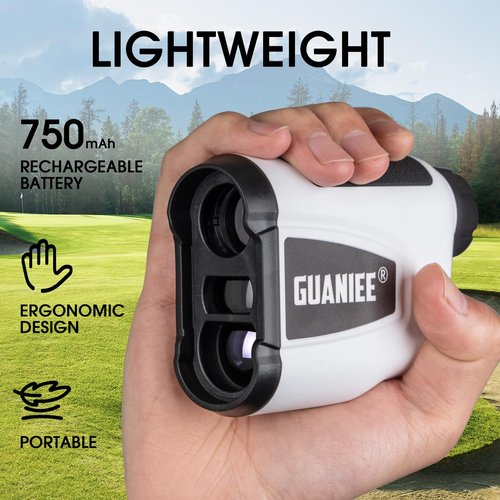 Golf Range Finder with Slope 600/1000YDS, 6X Magnification, 1 Yard Accuracy, Rechargeable Laser Range Finder White 600Y