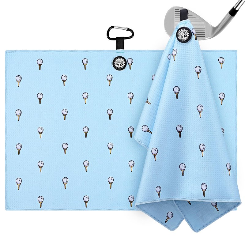 Mile High Life Golf Towel (16"x24"), Fun Prints Microfiber with Magnetic Clip, Super Absorbent Waffle Fabric, Large Towel for Golf Bag, Heavy Duty, Secure Magnetic Attachment, for Men and Women