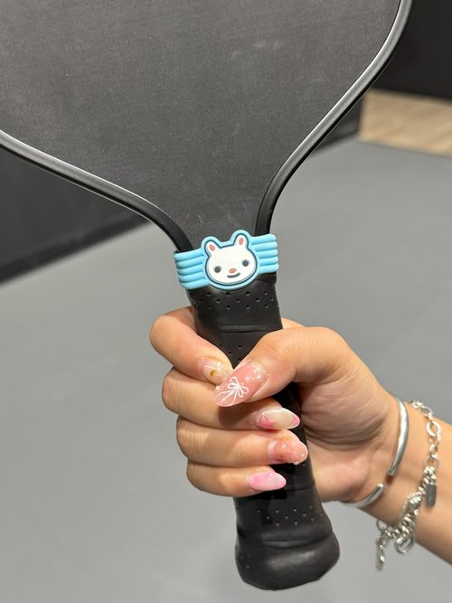 Pickleball Paddle Grip Band – Fun Bunny & Dog Design – Anti-Slip Silicone Ring for Handle Grip, Personalize & Identify Your Paddle – Cute Pickleball Accessory for Men & Women (Bunny)
