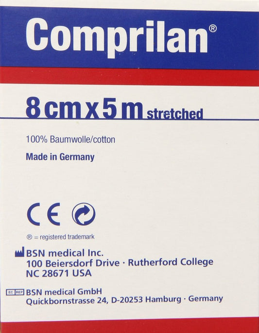 Jobst Comprilan Short Stretch Compression Bandage, 8cm x 5m Stretched, Latex Free Bandage
