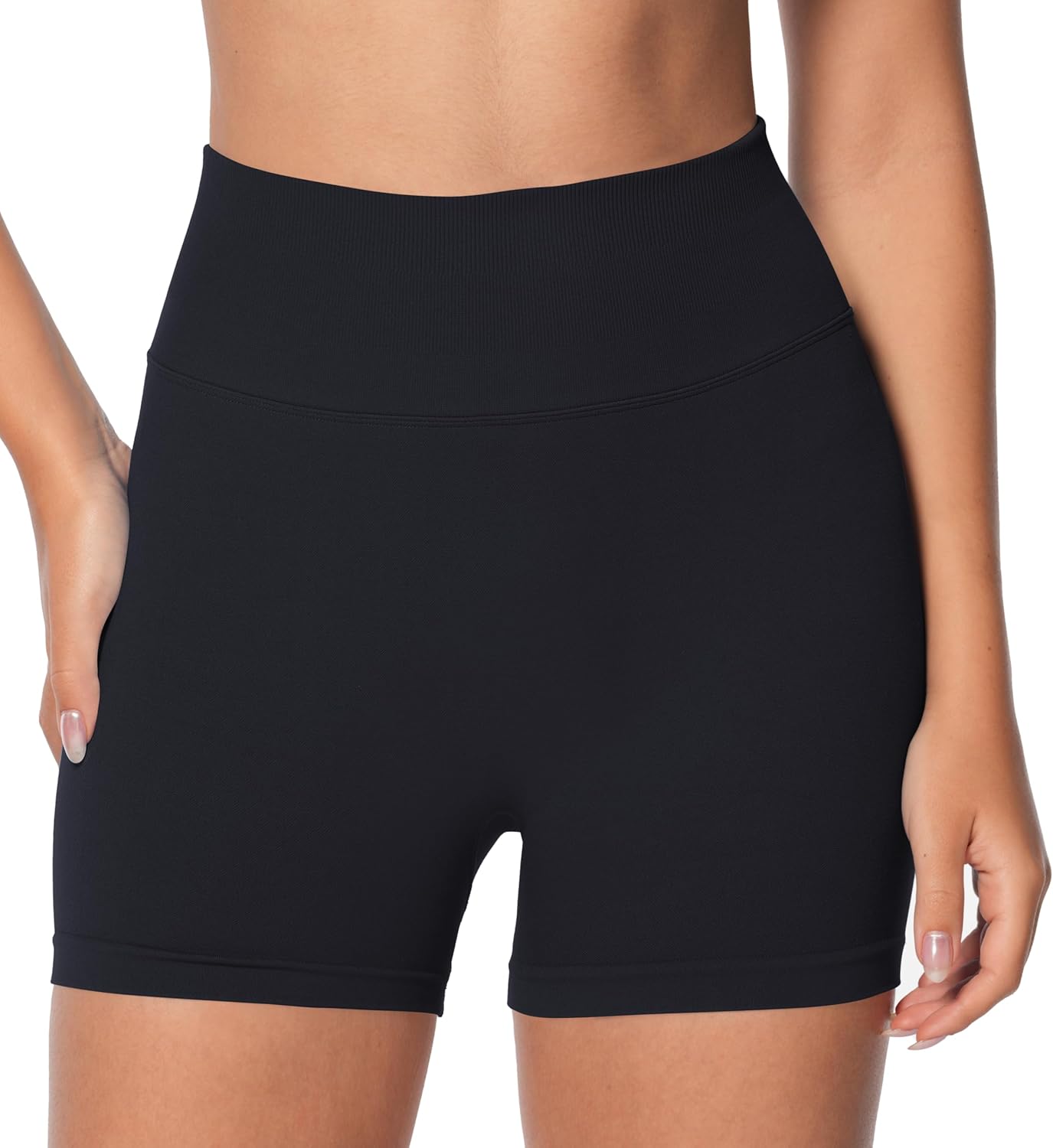 Sunzel Seamless Scrunch Butt Biker Shorts - High Waisted Booty Lifting Yoga Gym Shorts with Tummy Control