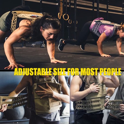PETAC GEAR Weighted Vest For Men Workout Adjustable Strength Training Vests for Workouts Running Endurance Women Gym Fitness Weight Clothing(BK)