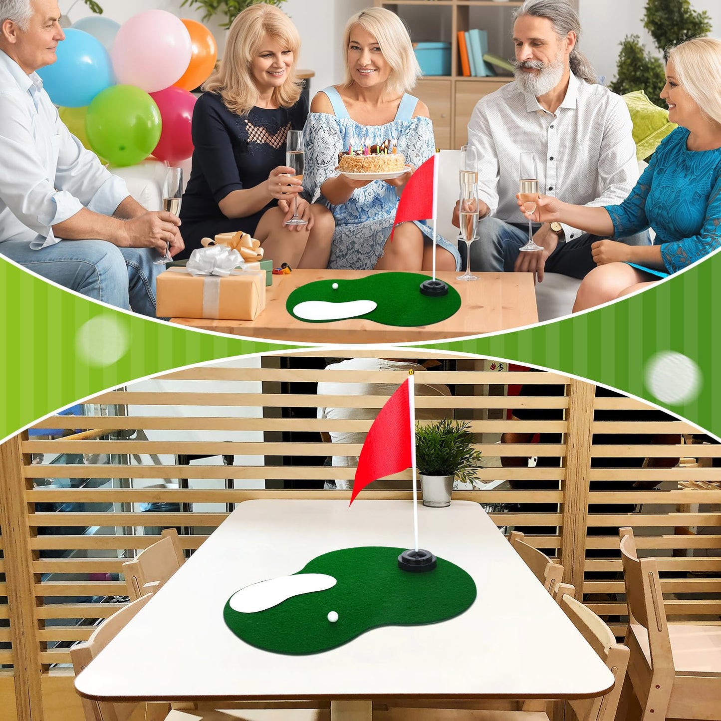 Tinideya 4 Set Golf Party Centerpieces Table Decorations with Ball Sand Trap Red Flag Plastic Flag Stand for Golf Themed Birthday Baby Shower Party Supplies