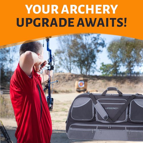Legend Numa Premium Compound Bow Case - Durable Soft Case with Foam Padding & Large Capacity - Black/Gray