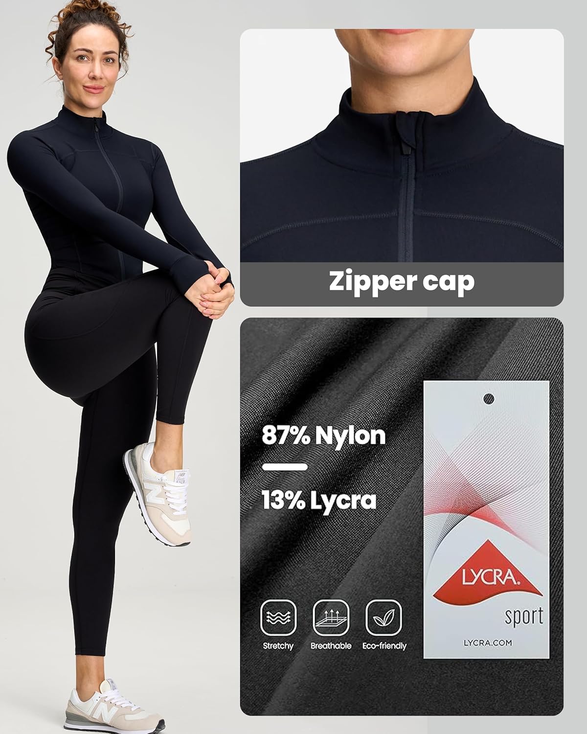 Skiennix Women's BBL Jacket - Full Zip Athletic Cropped Design with Thumb Holes for Running & Yoga