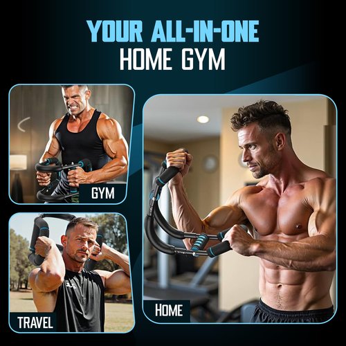 Bodovate Adjustable Chest Trainer for Men - Heavy Duty Spring Arm Twister & Upper Body Exerciser - Portable Home Gym Workout Equipment for Forearm, Bicep & Shoulder Strength (40/100)