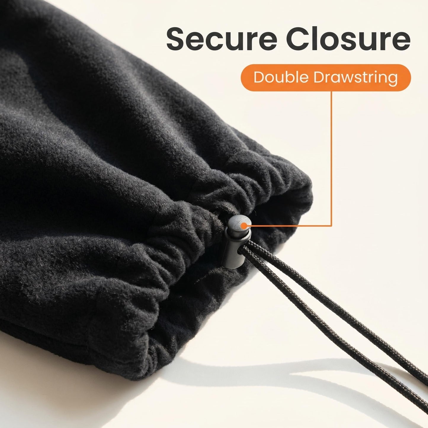 Yingkoo Black Velvet Badminton Racket Bag Soft Protective Cover with Double Drawstring Design