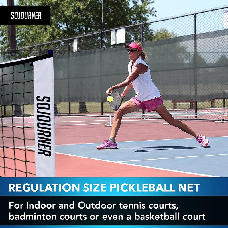 Pickleball Set with Net - Regulation Size Portable Pickleball Net System with Line Marking Kit - Includes Net, Court Markers & Storage Bag