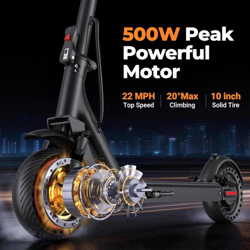 Electric Scooter for Adults - 350W/500W Motor, 19/22 MPH, 15-31 Miles Range, Folding Design