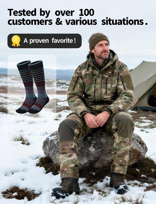 Bbfrey Soft Alpaca Socks Over-The-Calf for Men Women - Thick Thermal Alpaca Wool Boot Socks for Hiking, Hunting, Cold Weather
