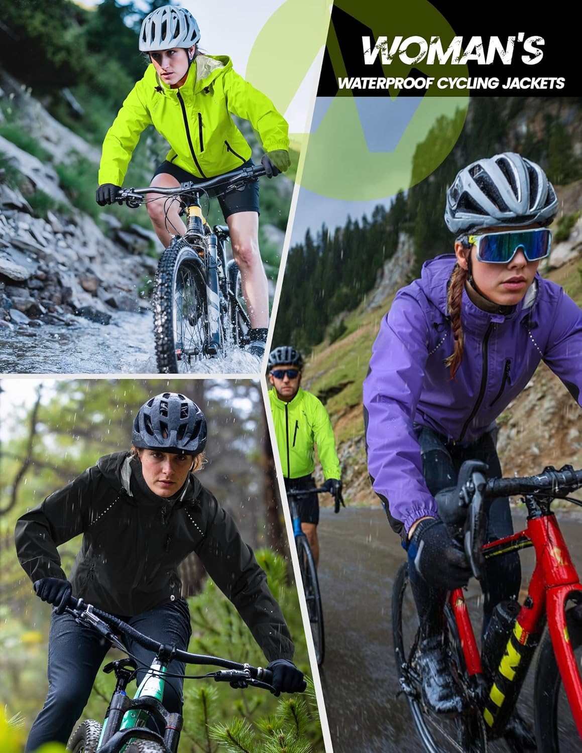 Nepest Women's Cycling Rain Jacket - Lightweight Waterproof Windbreaker with UPF 50+ Protection | Packable & Reflective