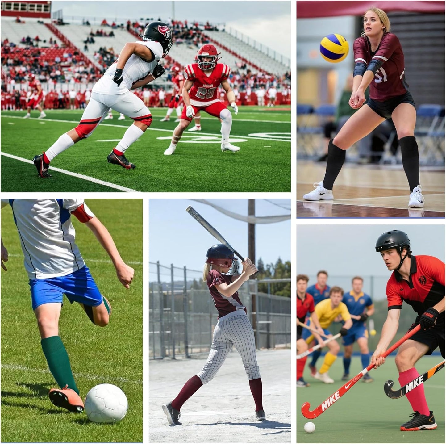 Skiennix Soccer & Softball Socks - 3 Pack Youth & Adult Sizes | Comfortable & Durable Design