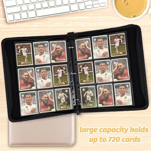GERMUN Premium Zip Trading Card Binder - 9 Pocket Collector Album for MTG, TCG & Sports Cards | Luxury Gold