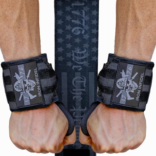 Iron Infidel Wrist Wraps for Weightlifting - 18" Heavy Duty Support for Working Out, Gym Accessories for Men - Use for Lifting, Crossfit, Fitness, Exercise, Bench Press, Powerlifting (1776)