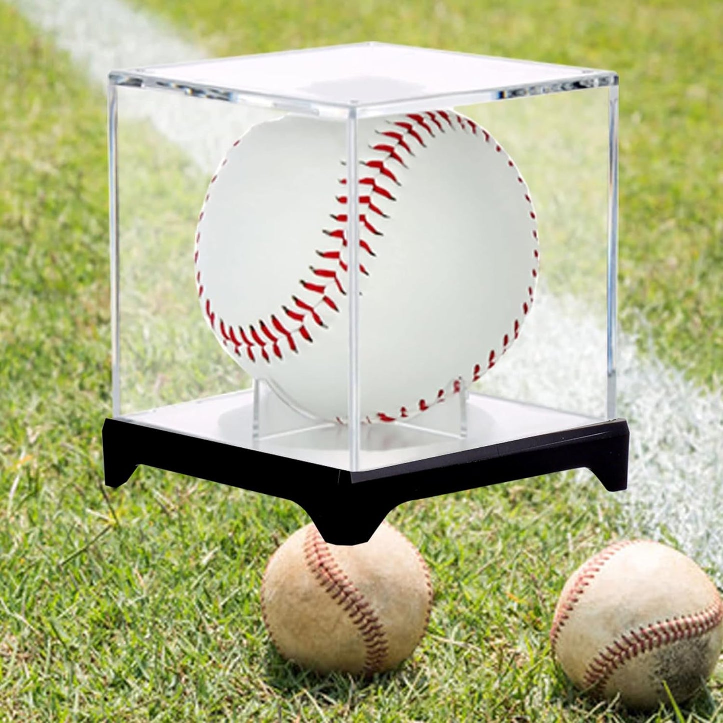 Skiennix Baseball Display Case - UV Protected Acrylic Boxes for 4 Baseballs | Durable & Stylish