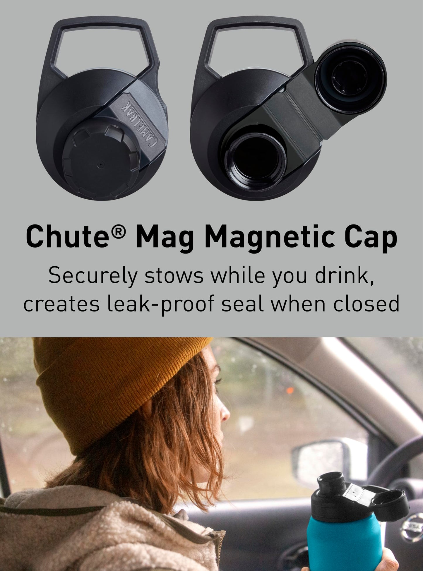 CamelBak Chute Mag Vacuum Insulated Stainless Steel Water Bottle, Magnetic Leak Resistant Cap for Everyday Hydration, 25oz, Moss