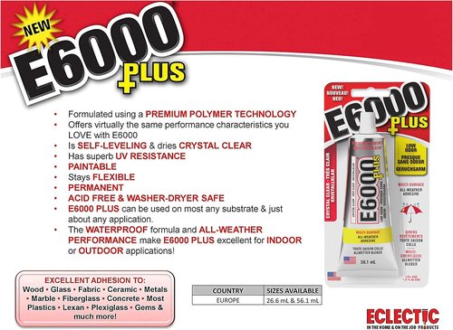 E6000 Clear Multipurpose Adhesive - Strong Bonding Solution | 1.9 Fl Oz