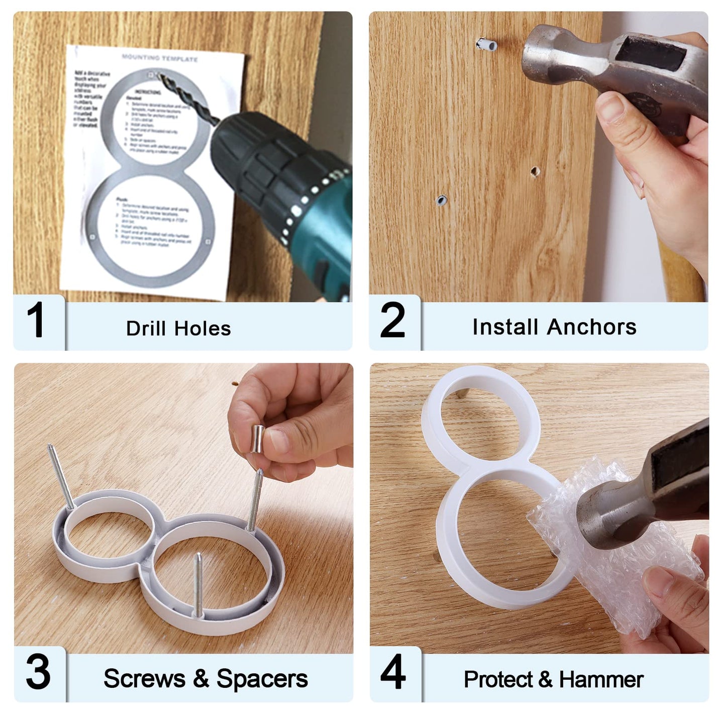 White Floating House Numbers - 5 Inch Modern Metal House Numbers for Outside, Creats Attractive Interesting Shadows, High Gloss Number 3