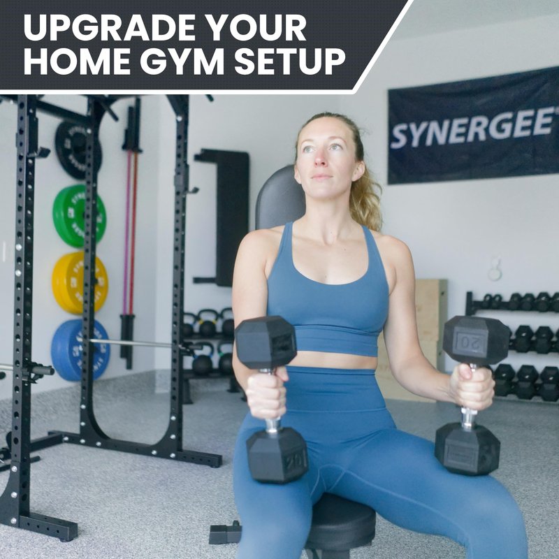 Synergee Weight Bench or Rower Wall Rack - Durable Steel Construction, Space-Saving Wall-Mounted Holder for Home Gym & Fitness Equipment, Easy Installation.