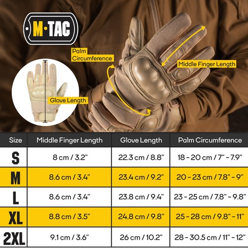 M-Tac Gloves Mk.4 - Full Finger for Men (Khaki, XX-Large)