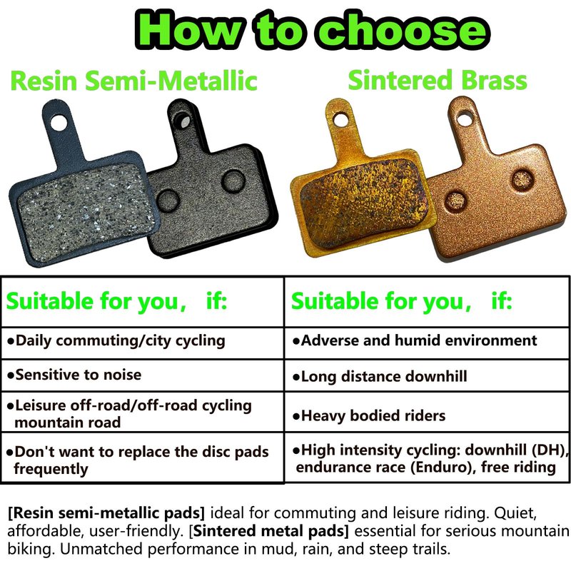 4X Sintered Brass Bike Brake Pads High Performance Bicycle Brake Pads for Shimano MT200, Mountain Bike Disc Brake Pad, Bike Brake Pads Fit for TRP Tektro Shimano Deore B01S M525 M515...