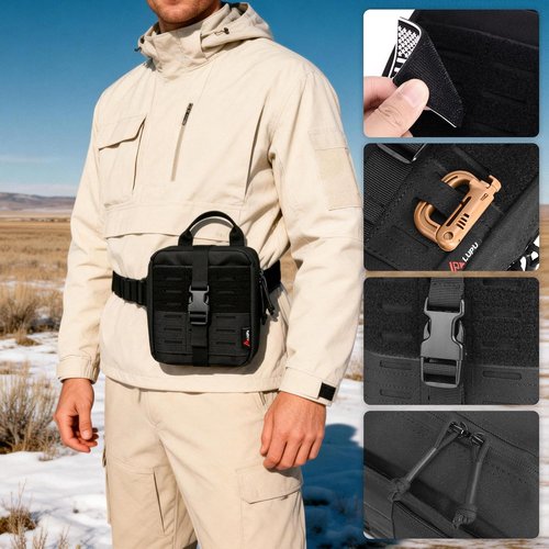Gracedon Tactical MOLLE Medical Admin Pouch - Laser Cut Utility Bag with Patch | Durable & Versatile