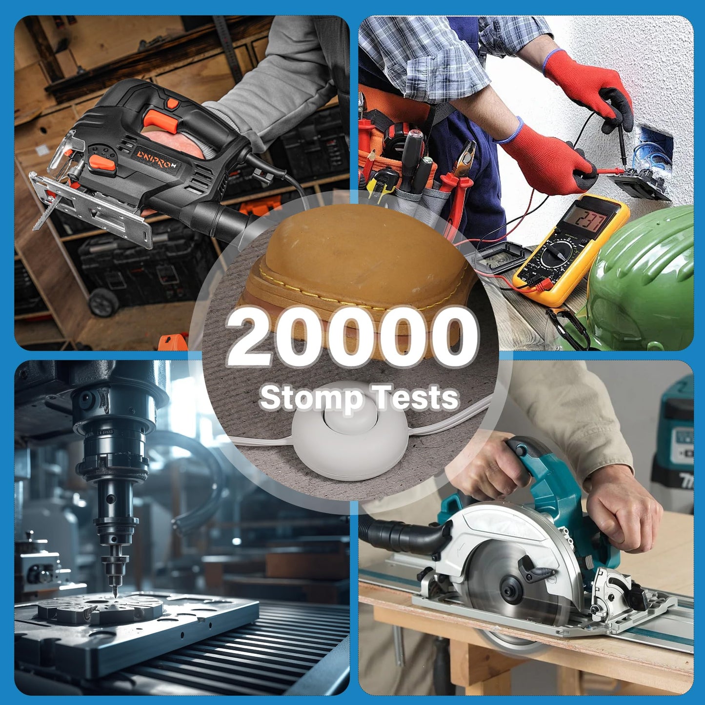 2 Prong Polarized Flat Plug Extension Cord 6 FT with Foot Switch for Floor Lamp NEMA 1-15 125V 6A Pedal On/Off Inline Push Switch Step On Power Cord for Holiday Christmas Light Tool Appliance-White