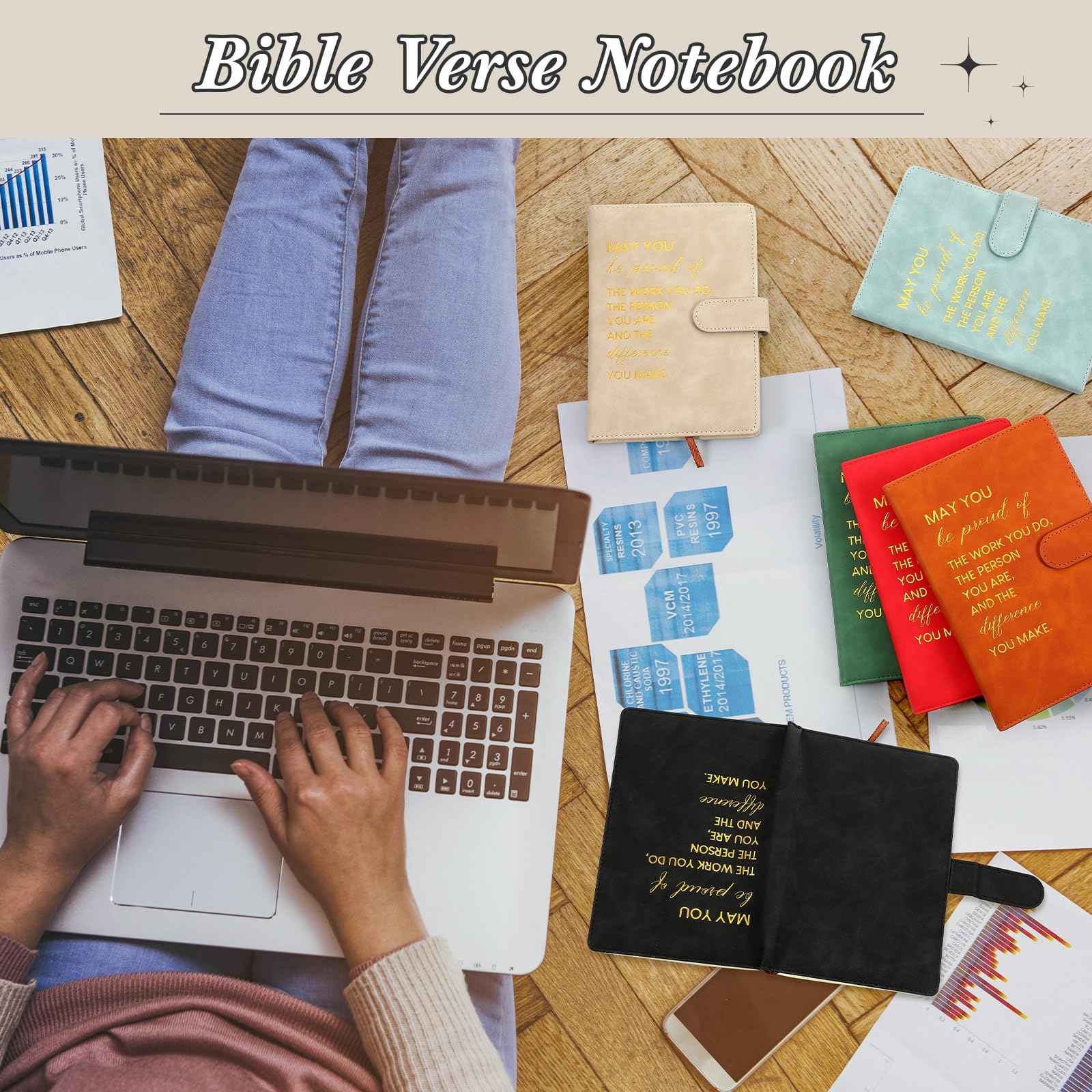 Paterr Employee Team Appreciation Gifts Bulk Thank You Gifts Leather Notebooks Canvas Tote Bags Ballpoint Pens for Employee(Rich Colors, 8 Sets)