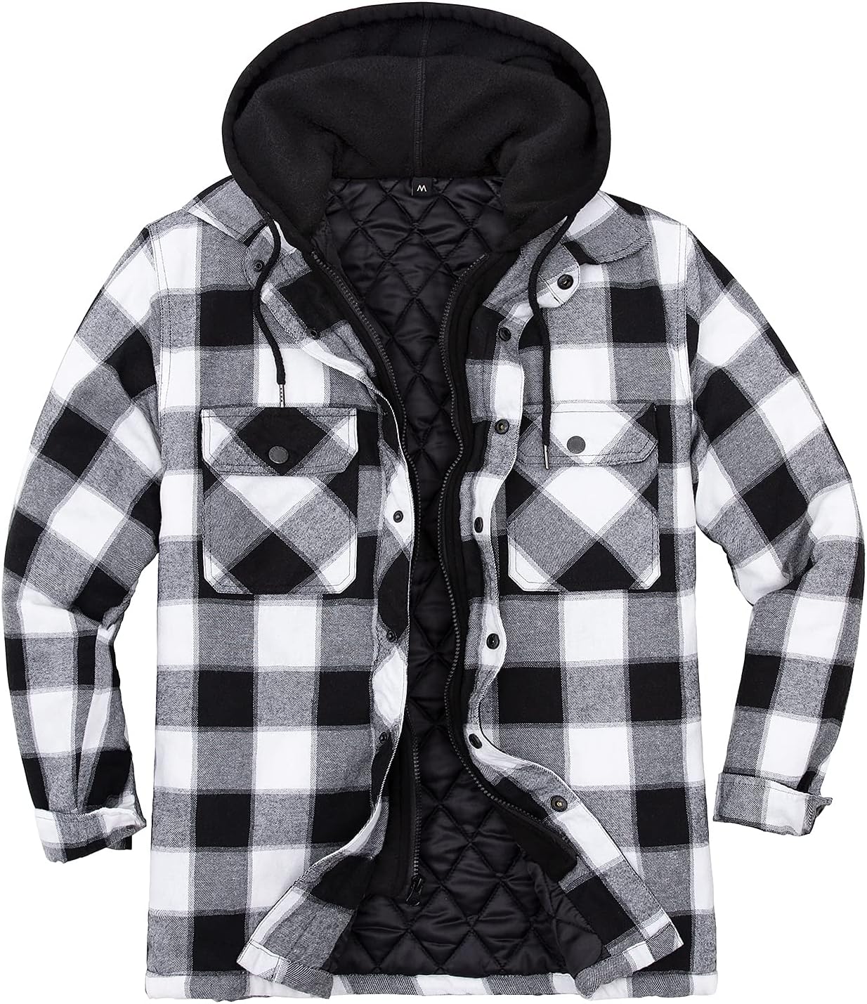 ThCreasa Men's Flannel Jacket - Quilted Lined Plaid Design with Hood | Stylish & Warm Outerwear