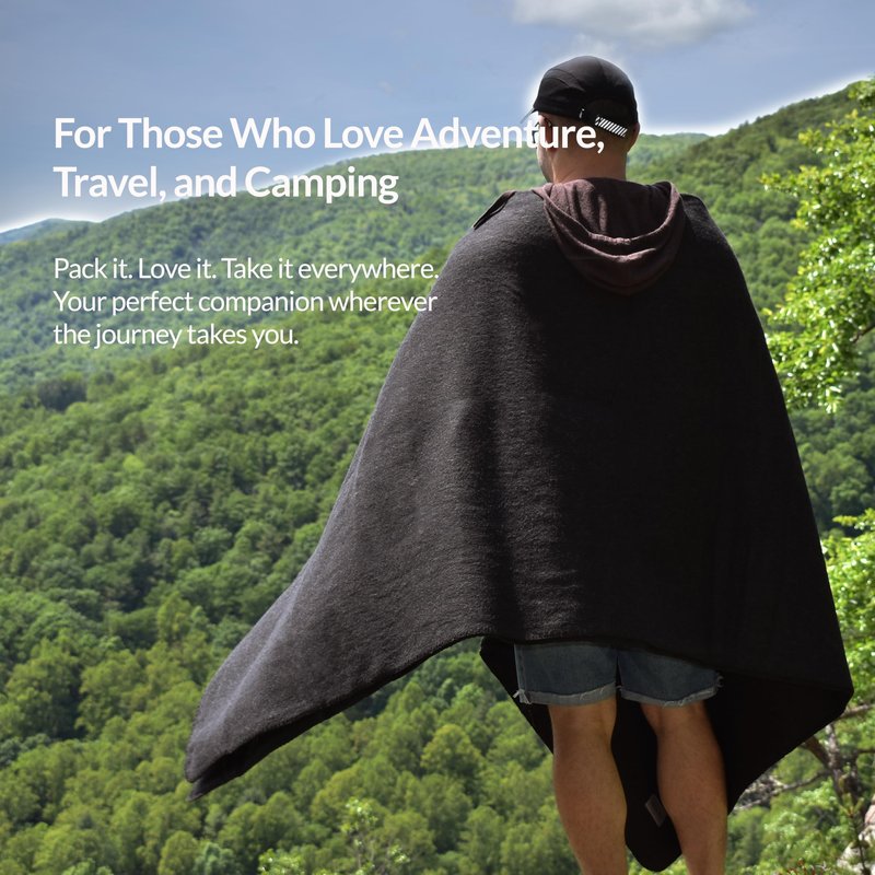Military Style Wool Blanket – Cushioned, Breathable, Durable, Warm & Washable – Double-Stitched Border – Great for Camping, Outdoor, First Aid, Travel, Car – Fire-Resistant – 64"x90" 4.7lb (Gray)