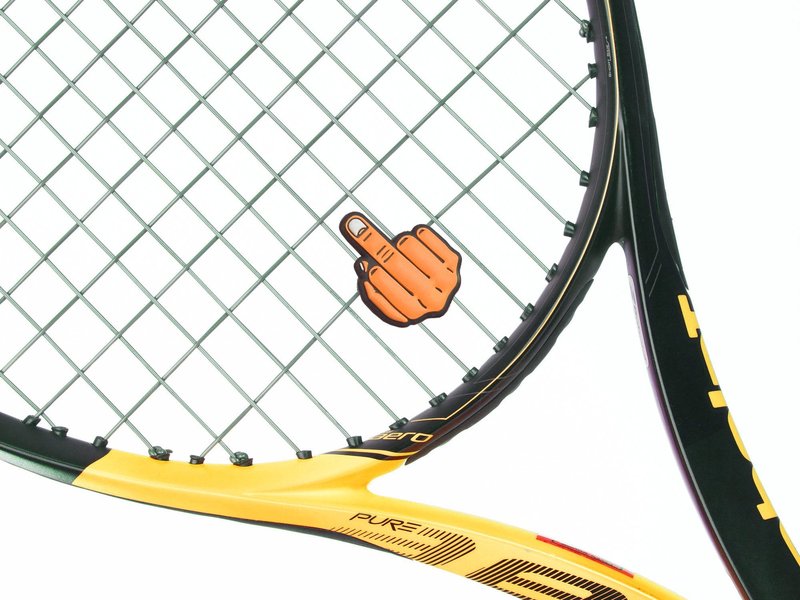 Racket Expressions - Tennis Dampener String Shock Absorber for Racket - Tennis Racket String Dampener, Tennis Dampers - Tennis Themed Gifts, Tennis Accessories - Pack of 2 Middle Finger (Orange)