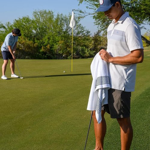 Devant Sports Towel - Caddy Golf Towel, Royal/Light Blue/White