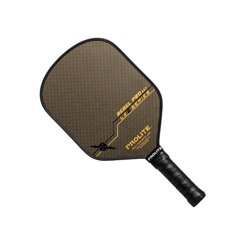 LX Series Pickleball Paddles | Hyperweave Carbon Fiber Pickleball Paddle | 14mm Poly Core | Pickleball Rackets Made in The USA Since 1984 (Rebel Pro XLT LX, Gold Fibers)
