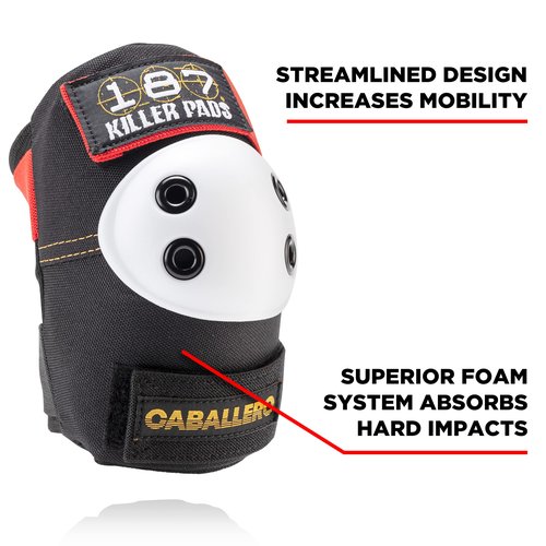 187 Killer Pads Six Pack Pad Set, Protective Gear for Elbows, Knees, and Wrists - Ideal for Skateboarding, Roller Skating, and Inline Skating (Caballero, Large-X-Large)