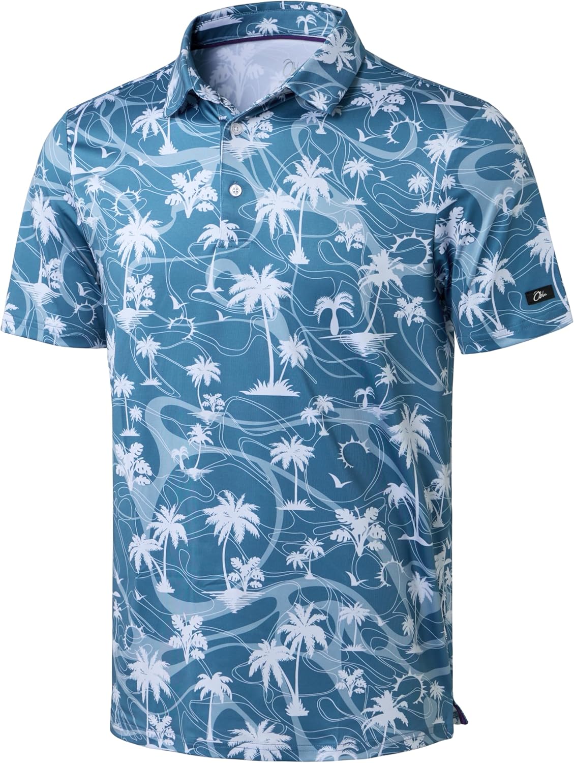 Obla Men's Golf Polo Shirt - Short Sleeve Moisture-Wicking Performance Top | Casual Print Design