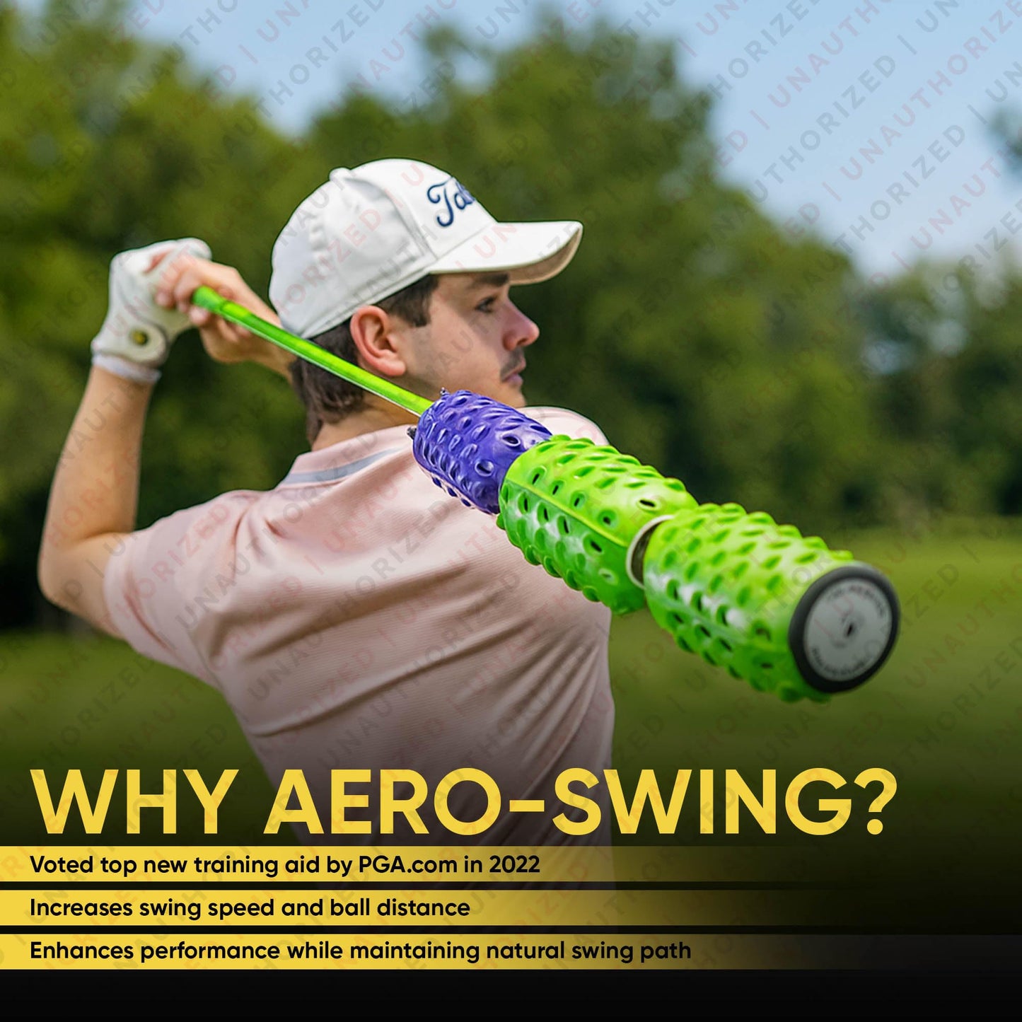 Aero Stiff Shaft Golf Training Aid and Warm Up Equipment, Speed Stick for Golf, Golf Swing Trainer, Improves Swing Speed & Accuracy, Gain Up to 30 Yards On Your Drive, Great Golf Gift