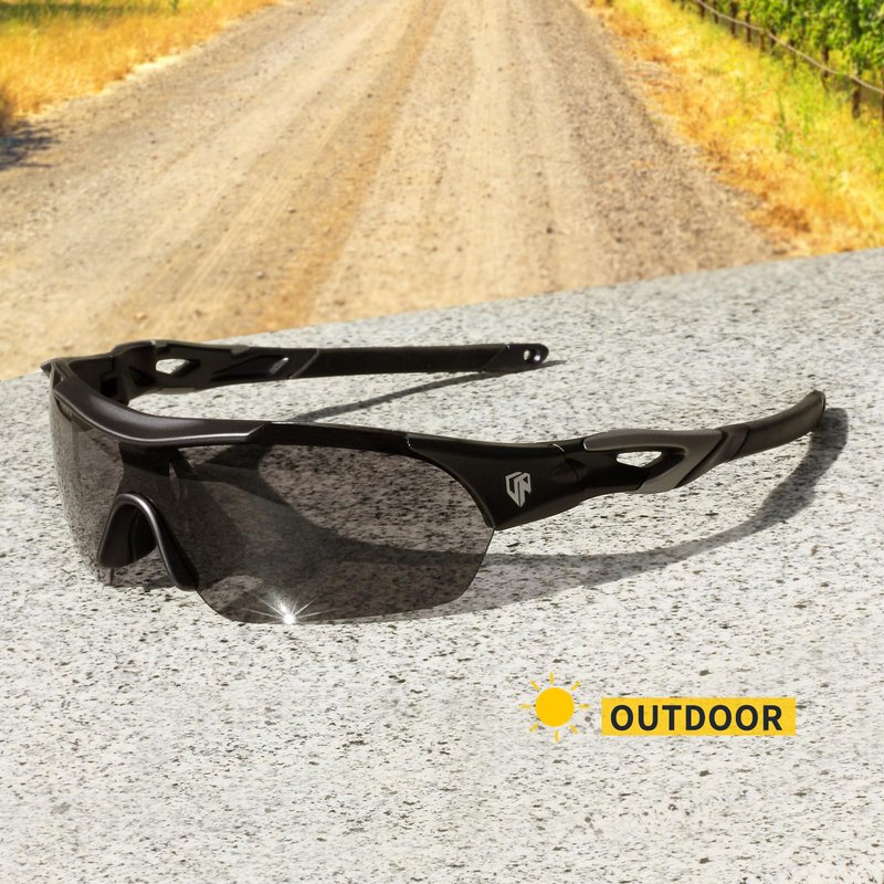 UKNOW Photochromic Sunglasses for Men Women, Transition Glasses with Night Vision Lens, Sports Sunglasses for Cycling Driving